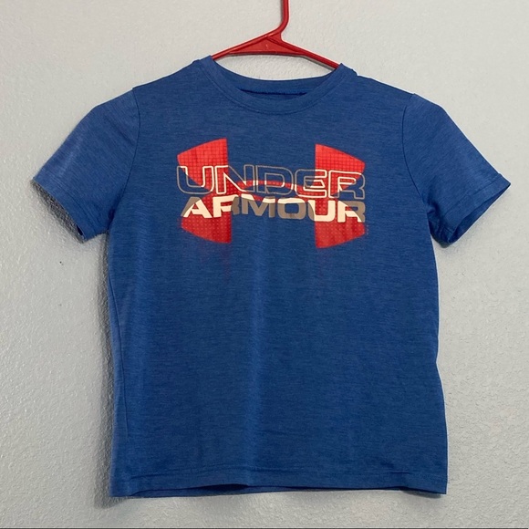 Under Armour Kids Tee - Blue/Red - Picture 1 of 5